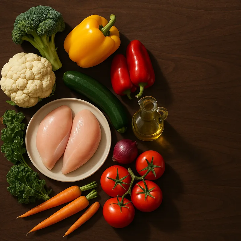 Zutaten-Collage zur Kategorie Gesund bei schnelle-airfryer-rezepte.de.