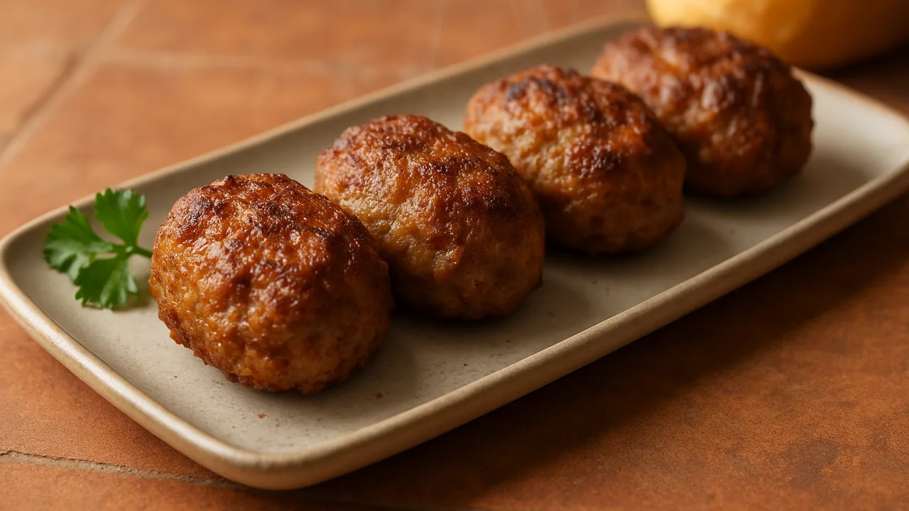 Klassische Frikadellen – außen knusprig, innen saftig aus dem Airfryer mit Gemischtes Hackfleisch und Altbackenes Brötchen, …